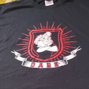 Fruit of the Loom Black Graphic Tee with Red Design